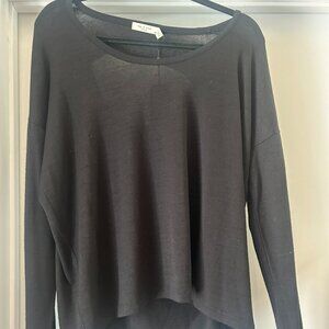 NWT Rag & Bone Black Open Back Long Sleeve Shirt in Large